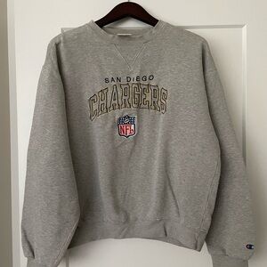 SUPER RARE Vintage NFL San Diego Chargers Crew Neck Sweatshirt Size Large